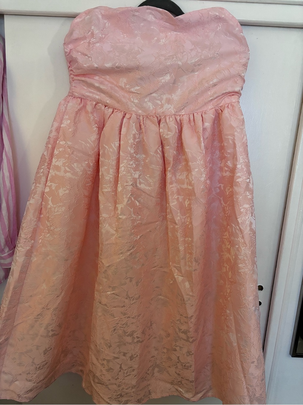 Fashion Nova Strapless Pink Tea length Dress